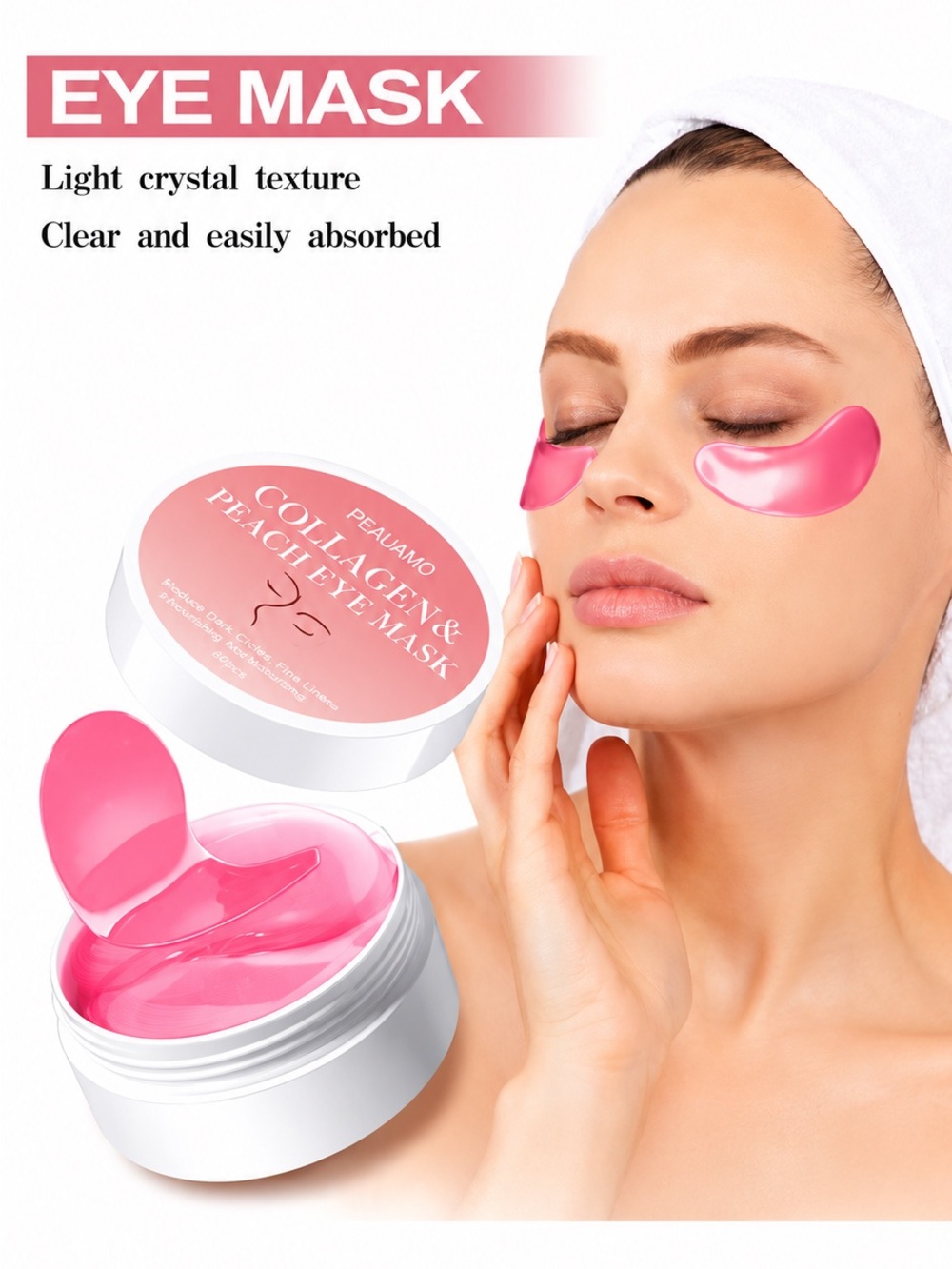 Rozino Collagen & Peach Under Eye Masks 60 Pieces / 30 Pairs NEW